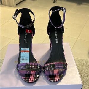 Madden Girl Plaid Ankle Strap Heels - NWT Sz 8